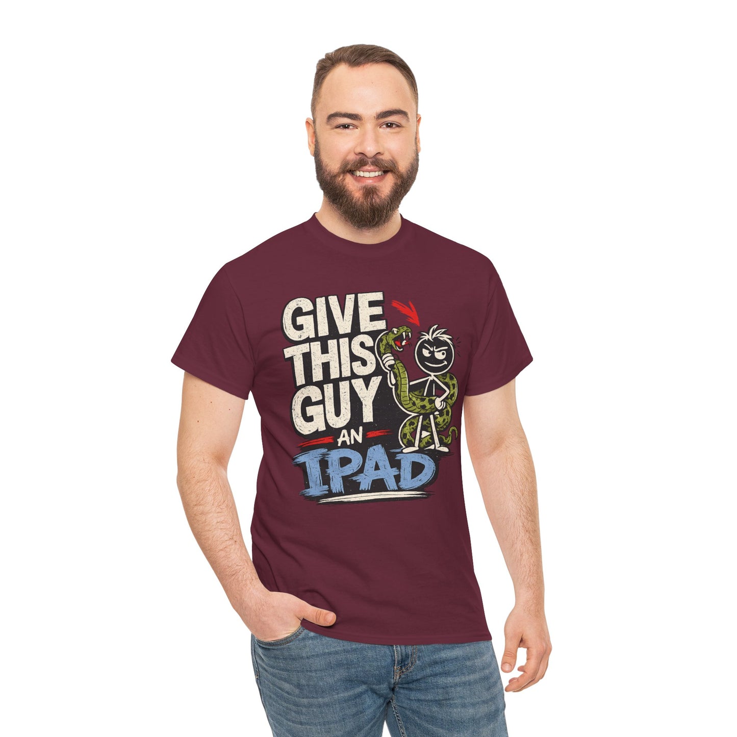 Give This Guy An iPad T-Shirt — Funny Gamer/Tech Graphic Tee