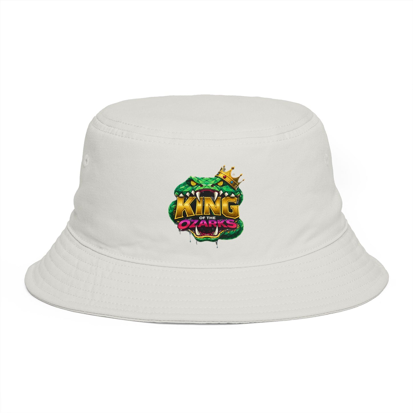 King Cobra Bucket Hat — Retro Snake Crown Graphic