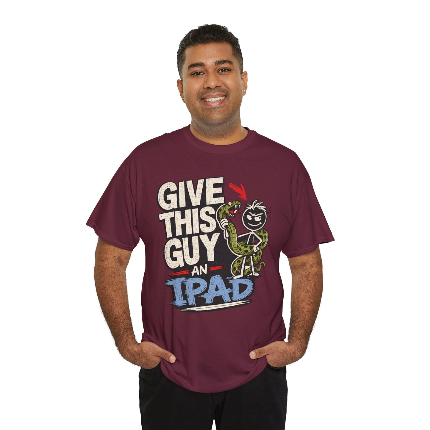 Give This Guy An iPad T-Shirt — Funny Gamer/Tech Graphic Tee