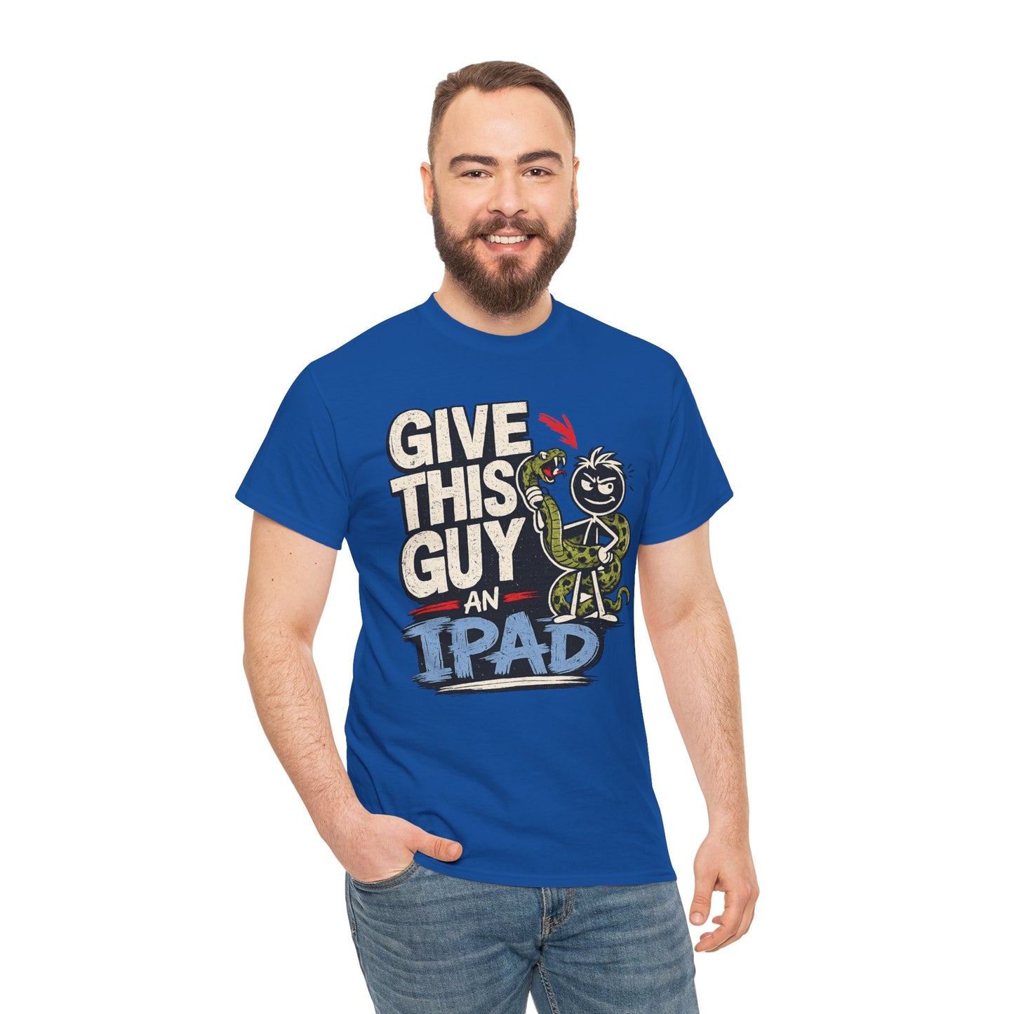 Give This Guy An iPad T-Shirt — Funny Gamer/Tech Graphic Tee