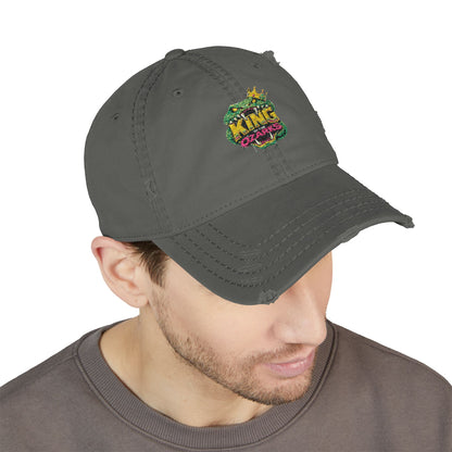 KING OF THE OZARKS Logo Distressed Embroidered Dad Hat — Colorful Floral Logo Cap