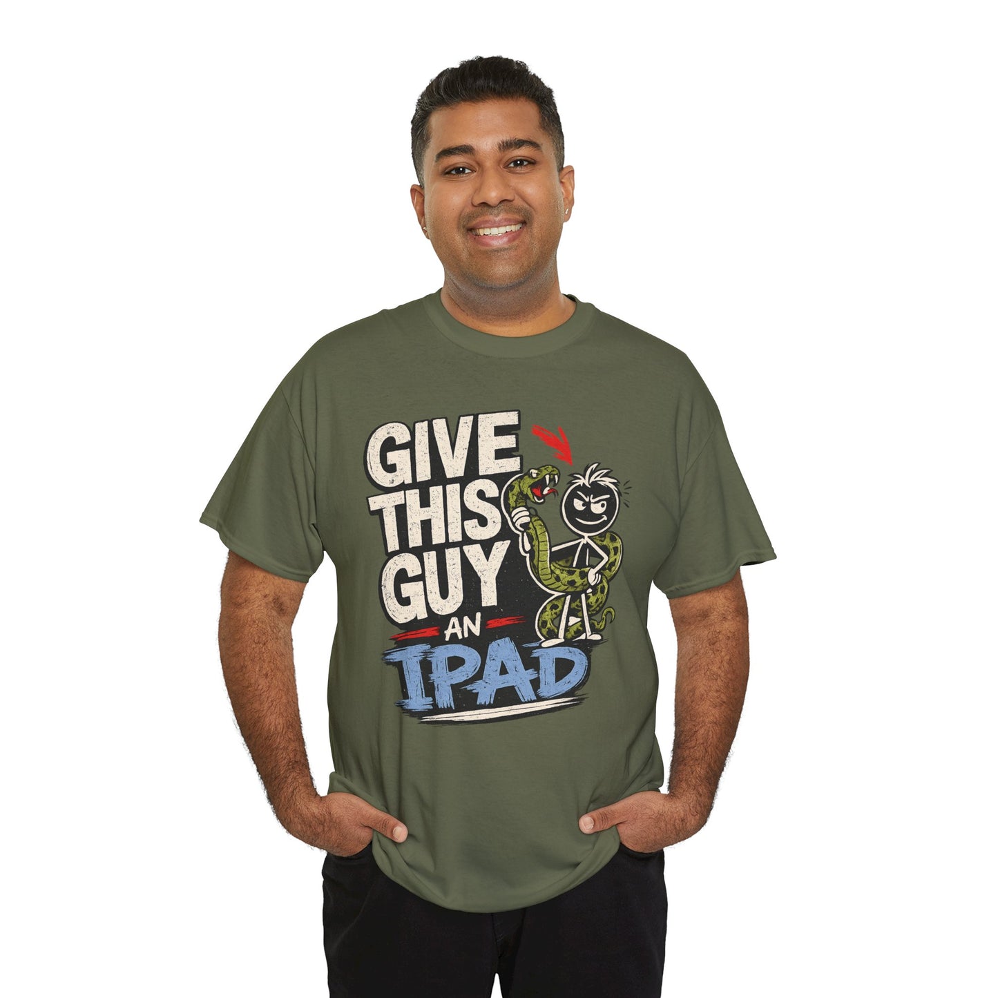 Give This Guy An iPad T-Shirt — Funny Gamer/Tech Graphic Tee