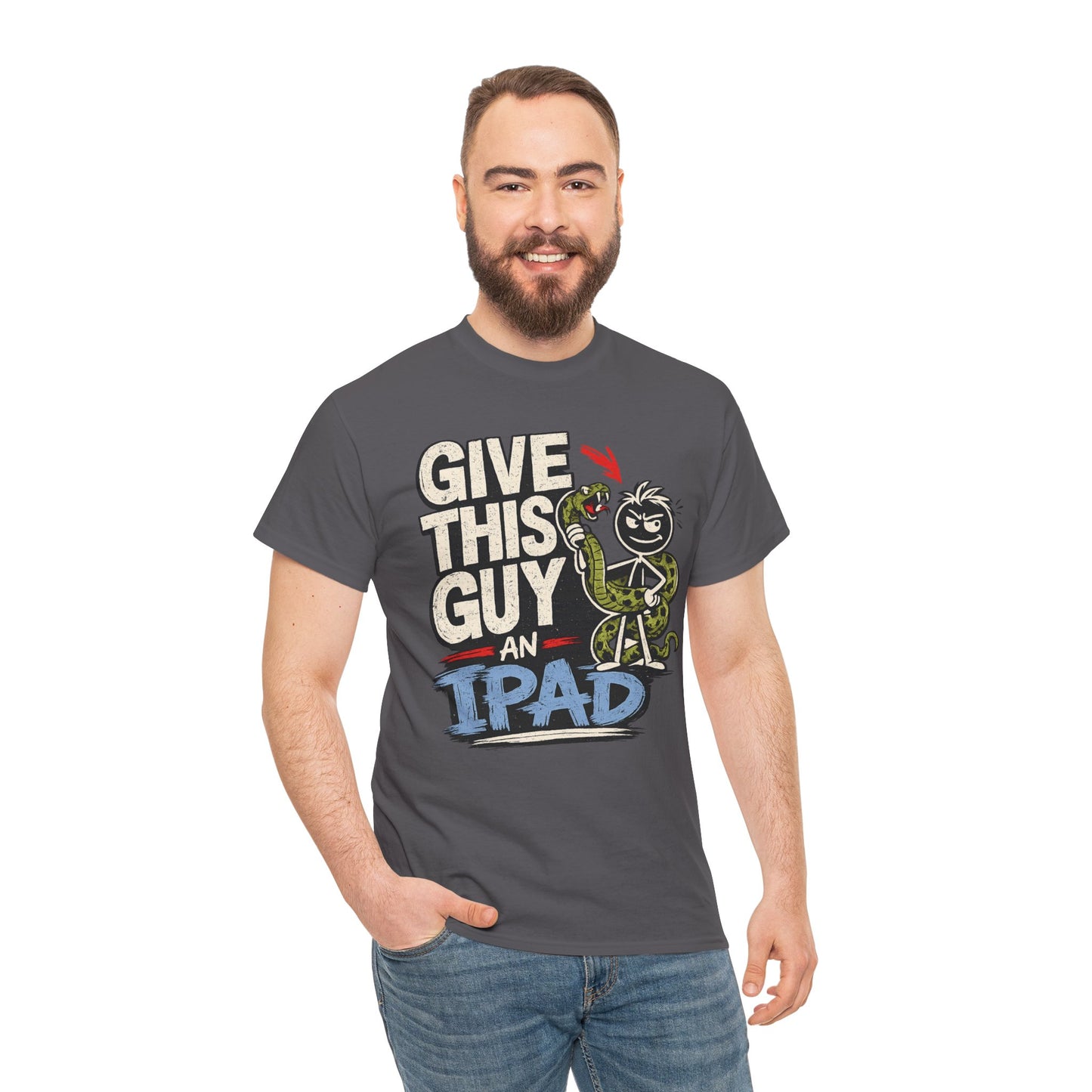 Give This Guy An iPad T-Shirt — Funny Gamer/Tech Graphic Tee