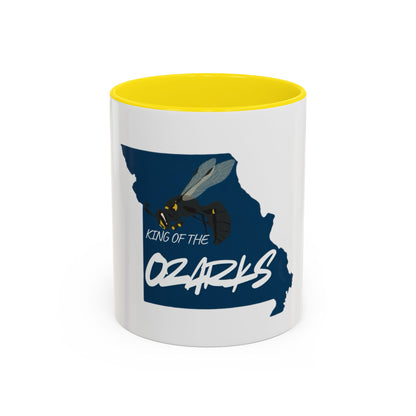 King of the Ozarks Coffee Mug — Missouri State Map with Hornet Design