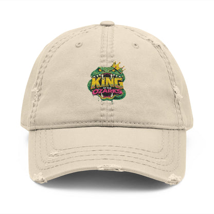 KING OF THE OZARKS Logo Distressed Embroidered Dad Hat — Colorful Floral Logo Cap
