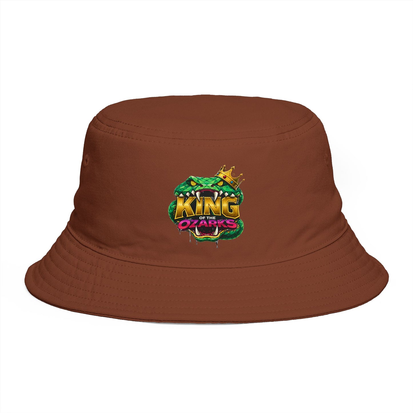 King Cobra Bucket Hat — Retro Snake Crown Graphic
