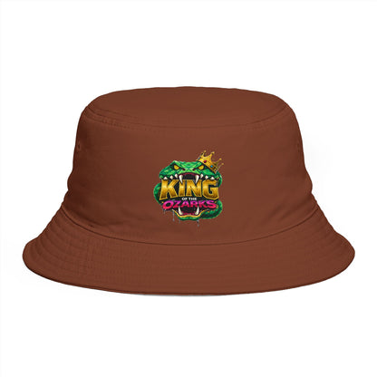 King Cobra Bucket Hat — Retro Snake Crown Graphic