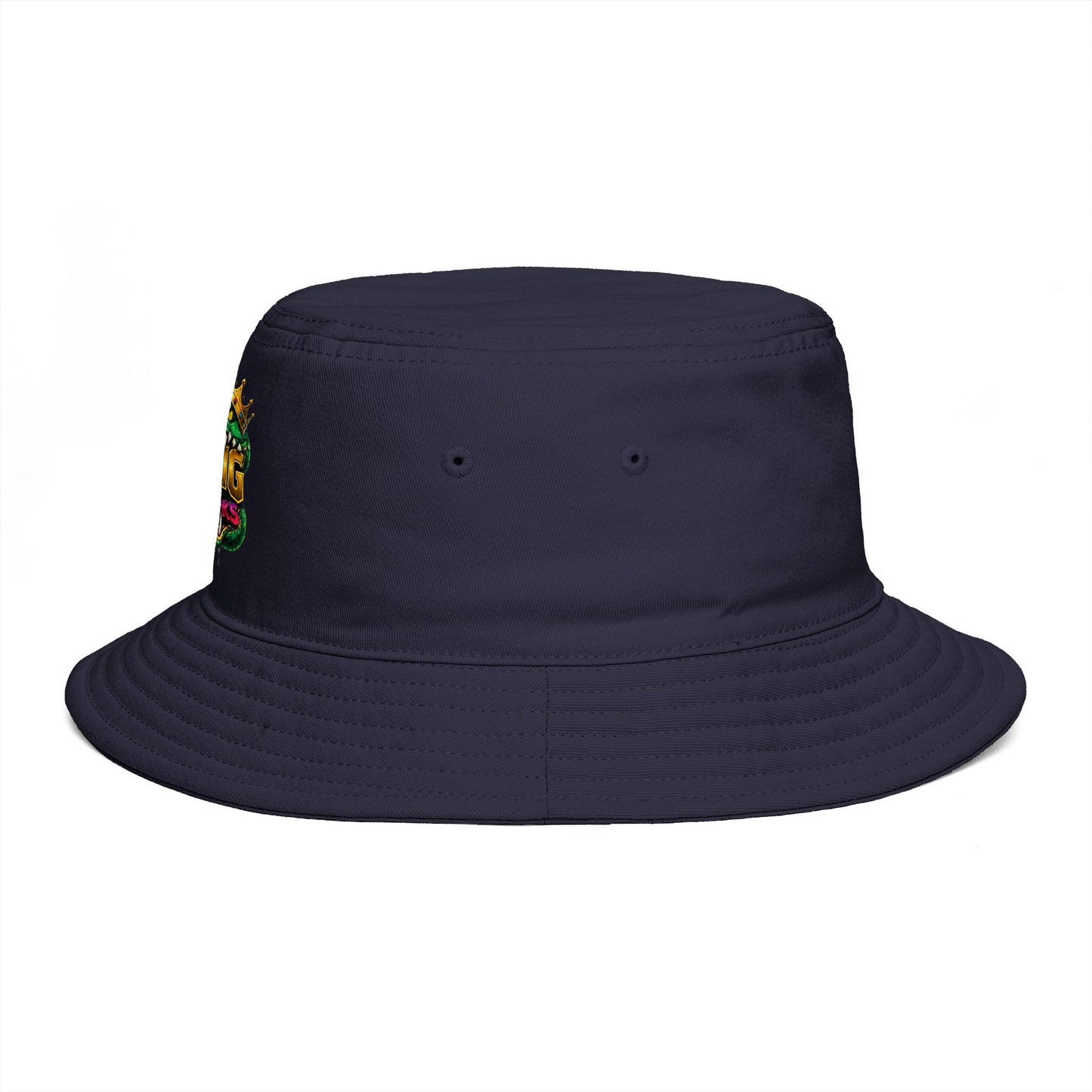 King Cobra Bucket Hat — Retro Snake Crown Graphic