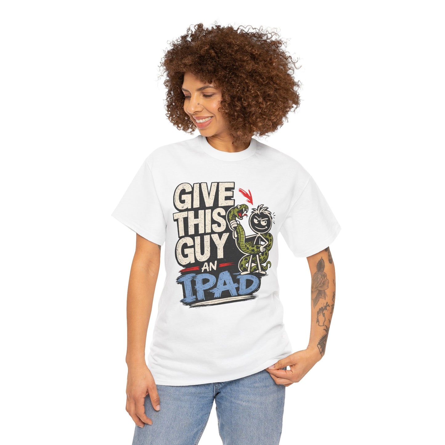 Give This Guy An iPad T-Shirt — Funny Gamer/Tech Graphic Tee