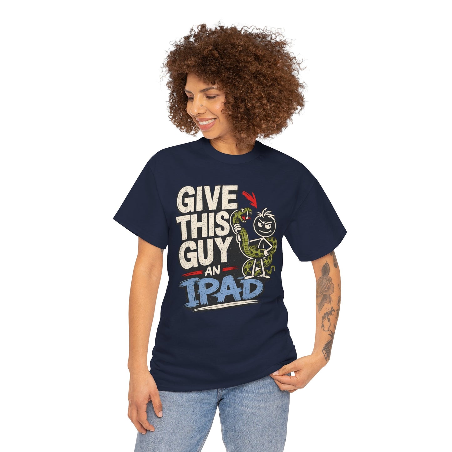 Give This Guy An iPad T-Shirt — Funny Gamer/Tech Graphic Tee