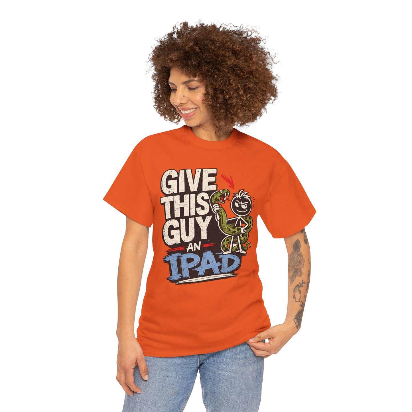 Give This Guy An iPad T-Shirt — Funny Gamer/Tech Graphic Tee