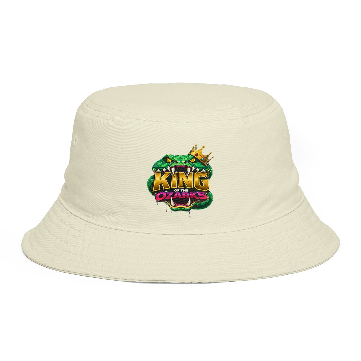 King Cobra Bucket Hat — Retro Snake Crown Graphic