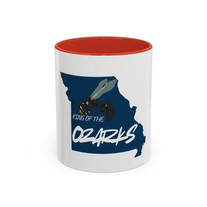 King of the Ozarks Coffee Mug — Missouri State Map with Hornet Design