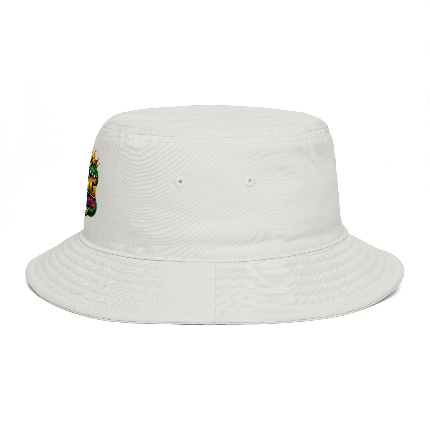 King Cobra Bucket Hat — Retro Snake Crown Graphic