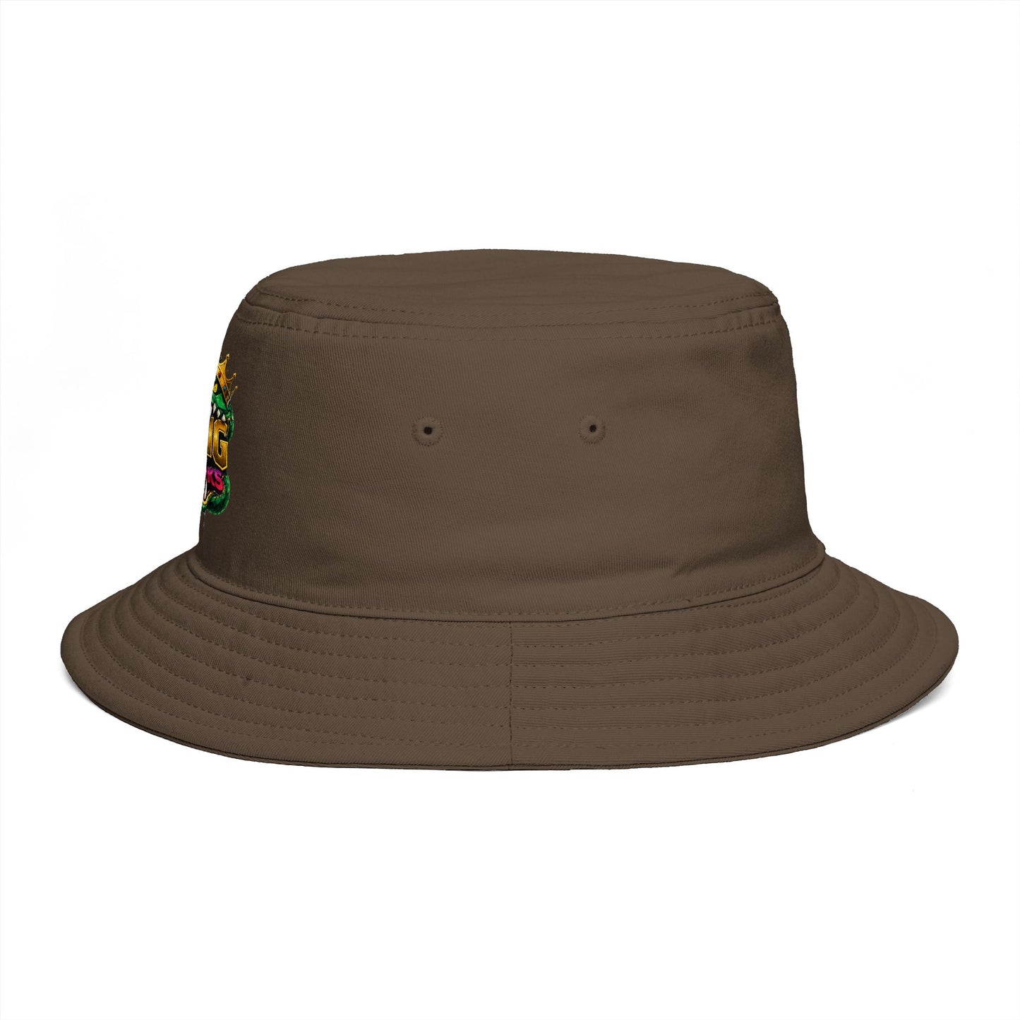King Cobra Bucket Hat — Retro Snake Crown Graphic