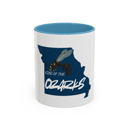 King of the Ozarks Coffee Mug — Missouri State Map with Hornet Design
