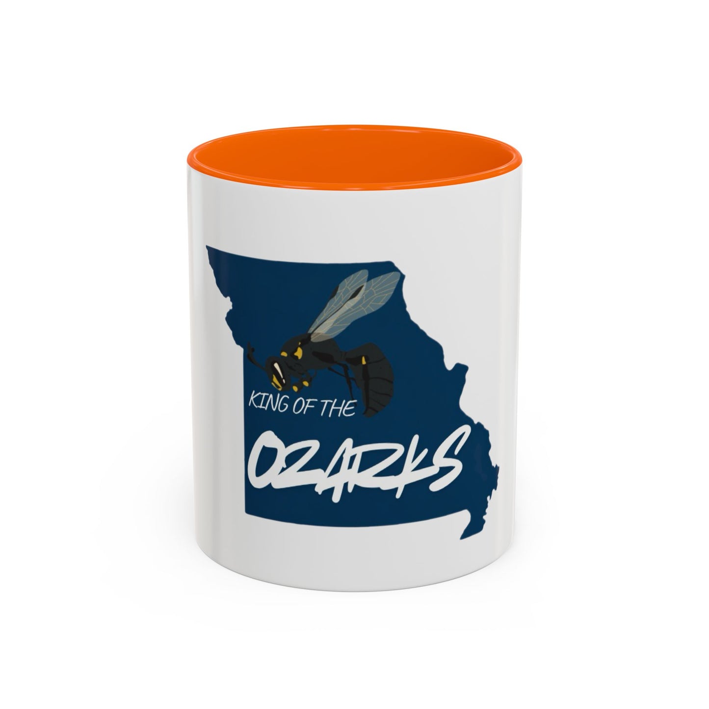 King of the Ozarks Coffee Mug — Missouri State Map with Hornet Design