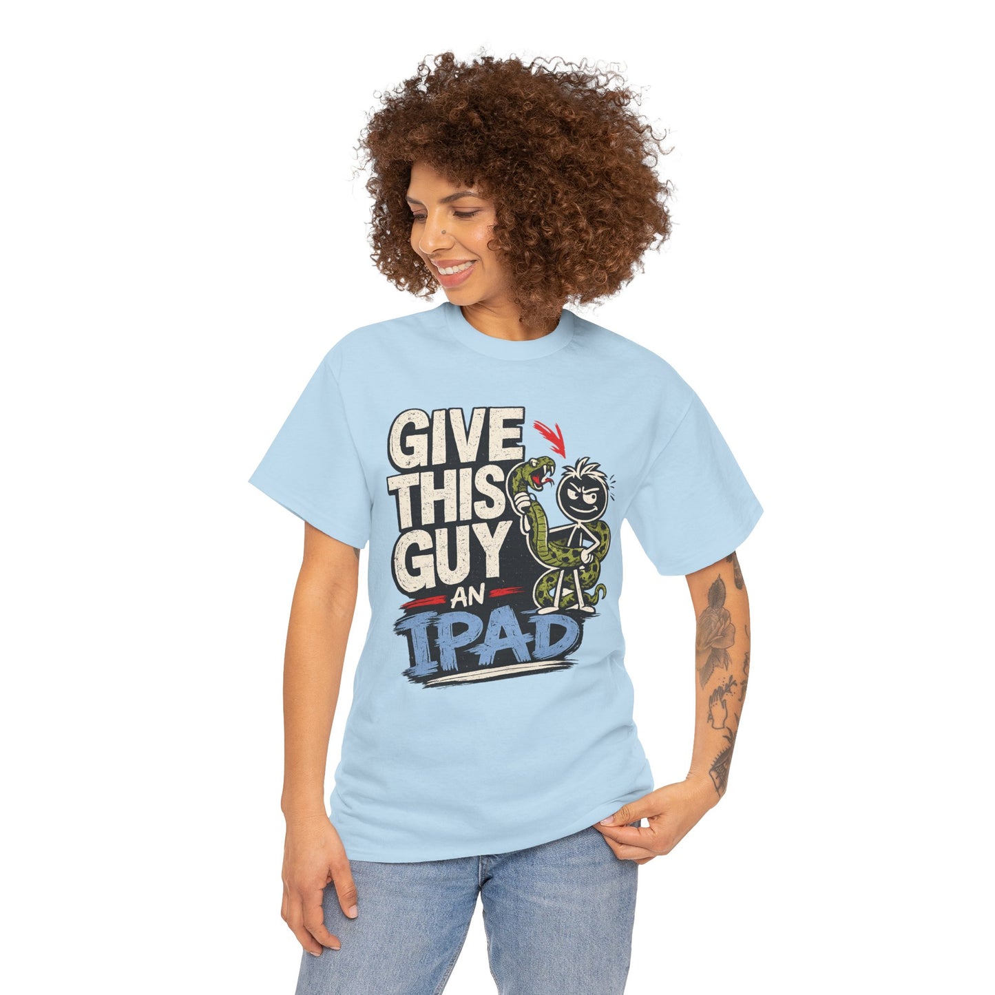 Give This Guy An iPad T-Shirt — Funny Gamer/Tech Graphic Tee