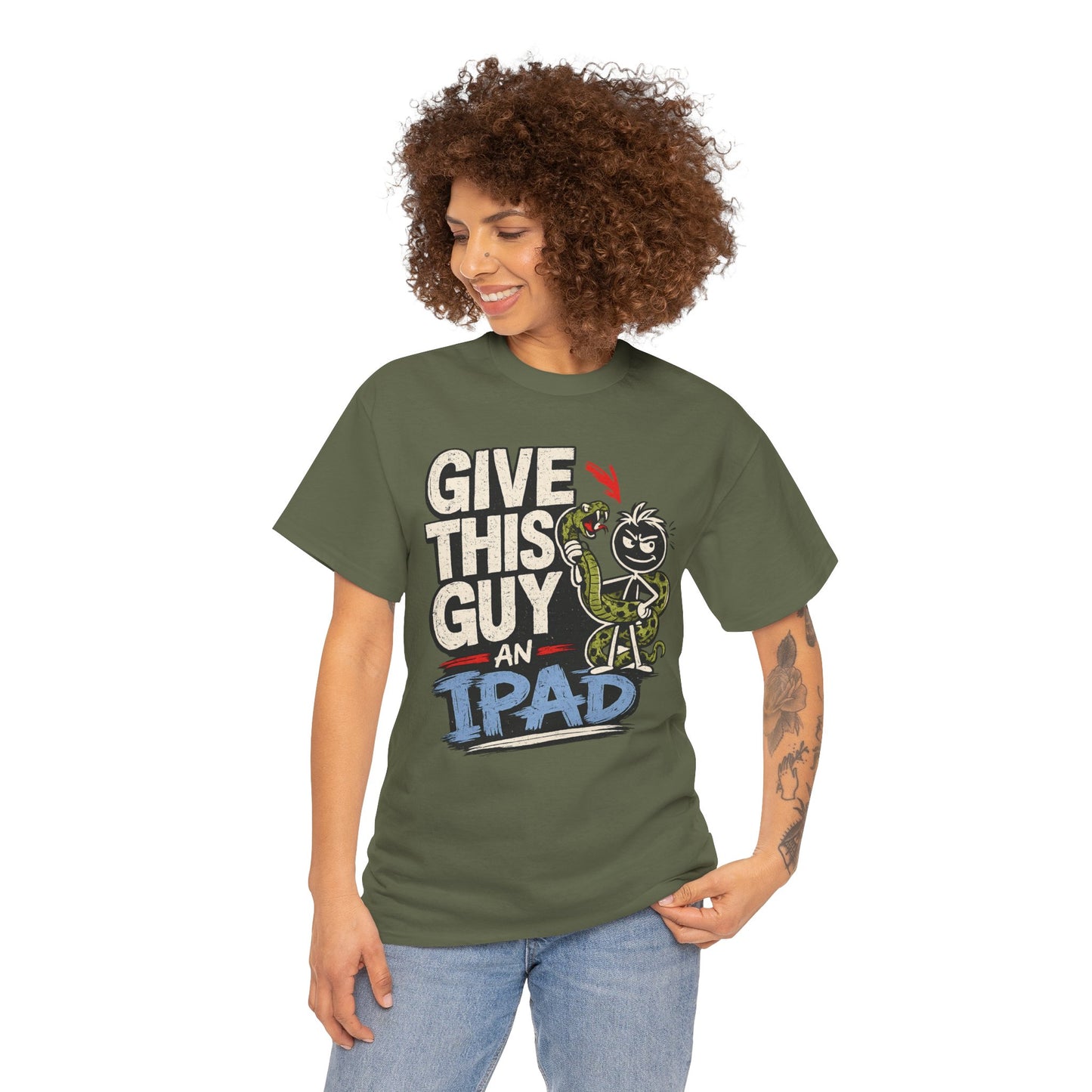Give This Guy An iPad T-Shirt — Funny Gamer/Tech Graphic Tee
