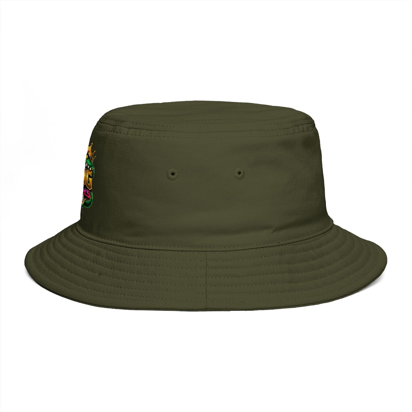 King Cobra Bucket Hat — Retro Snake Crown Graphic