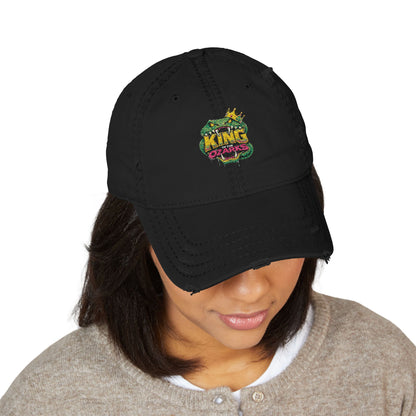 KING OF THE OZARKS Logo Distressed Embroidered Dad Hat — Colorful Floral Logo Cap