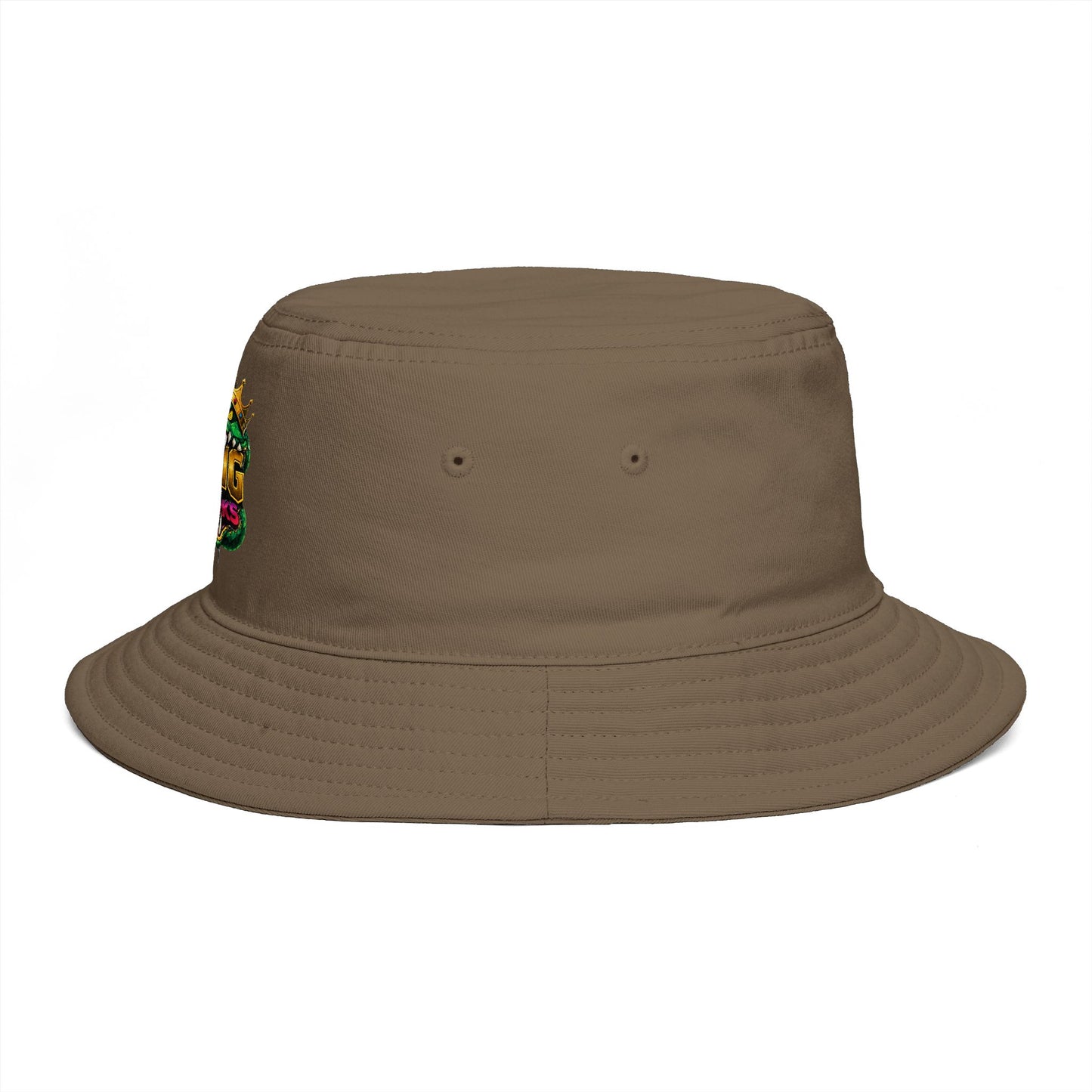 King Cobra Bucket Hat — Retro Snake Crown Graphic