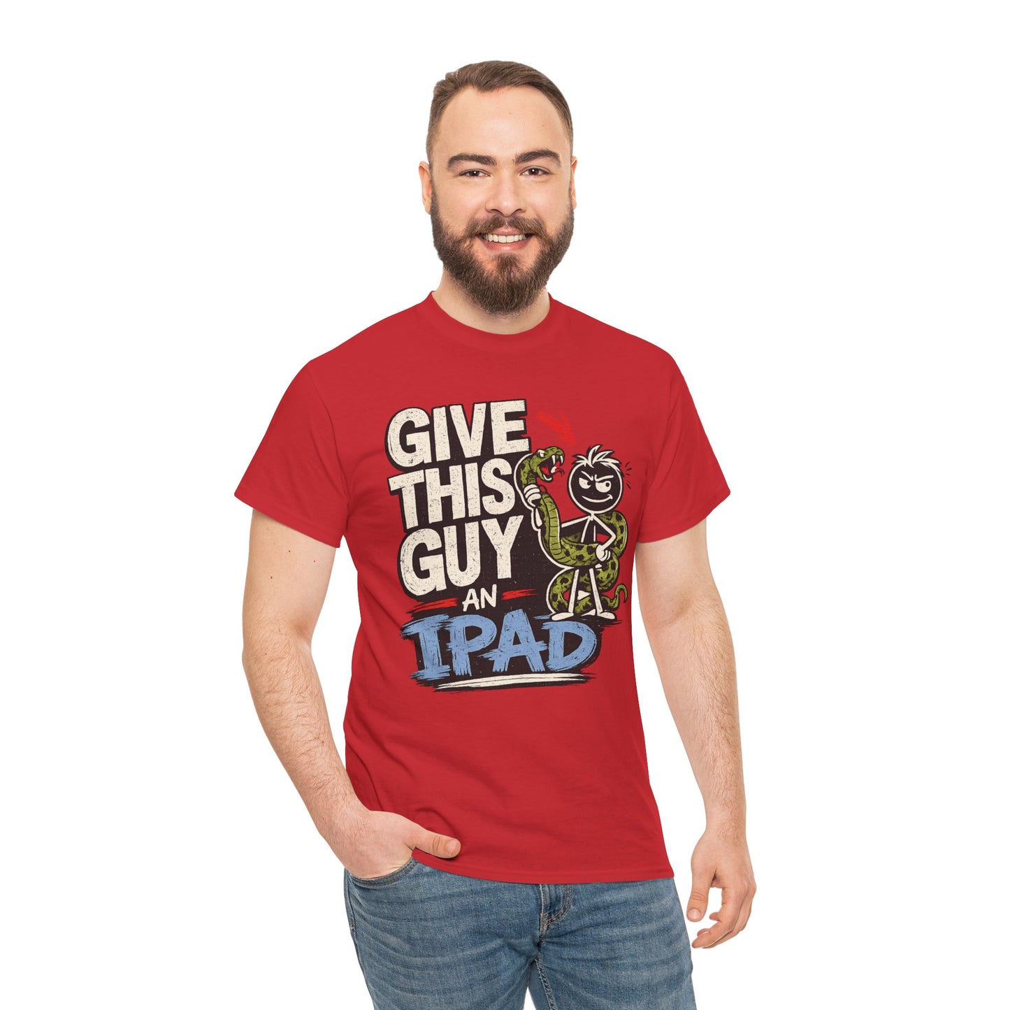 Give This Guy An iPad T-Shirt — Funny Gamer/Tech Graphic Tee