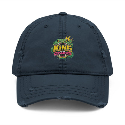 KING OF THE OZARKS Logo Distressed Embroidered Dad Hat — Colorful Floral Logo Cap
