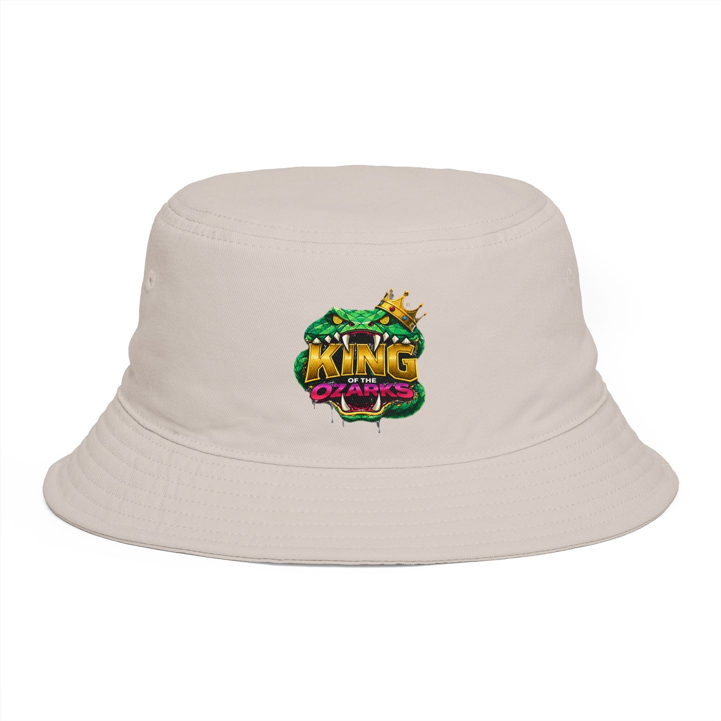 King Cobra Bucket Hat — Retro Snake Crown Graphic