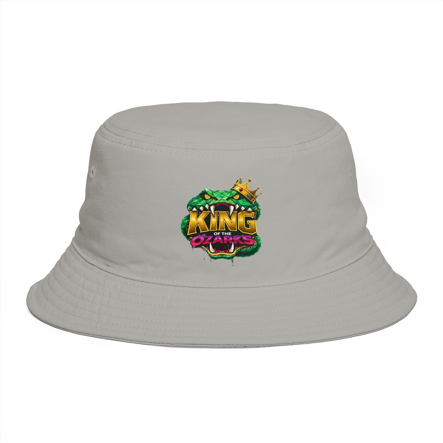 King Cobra Bucket Hat — Retro Snake Crown Graphic