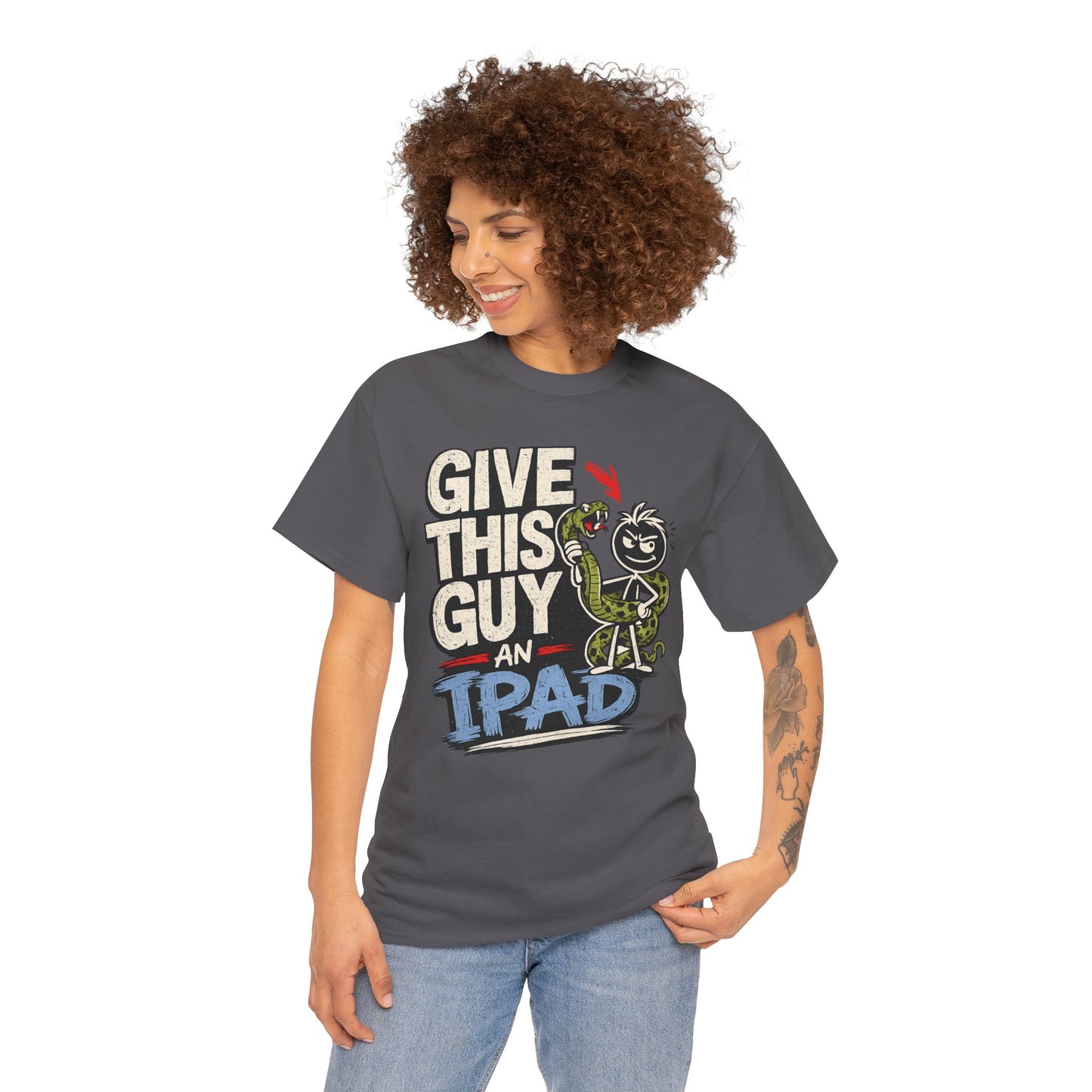 Give This Guy An iPad T-Shirt — Funny Gamer/Tech Graphic Tee