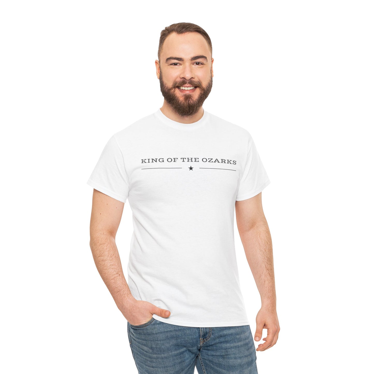 King of the Ozarks T-Shirt — Minimal Vintage Typography White Tee