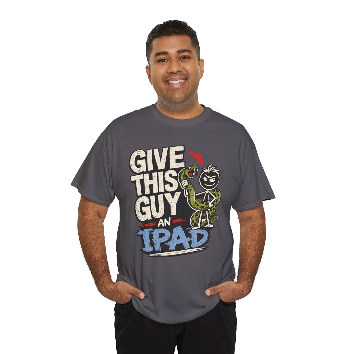 Give This Guy An iPad T-Shirt — Funny Gamer/Tech Graphic Tee