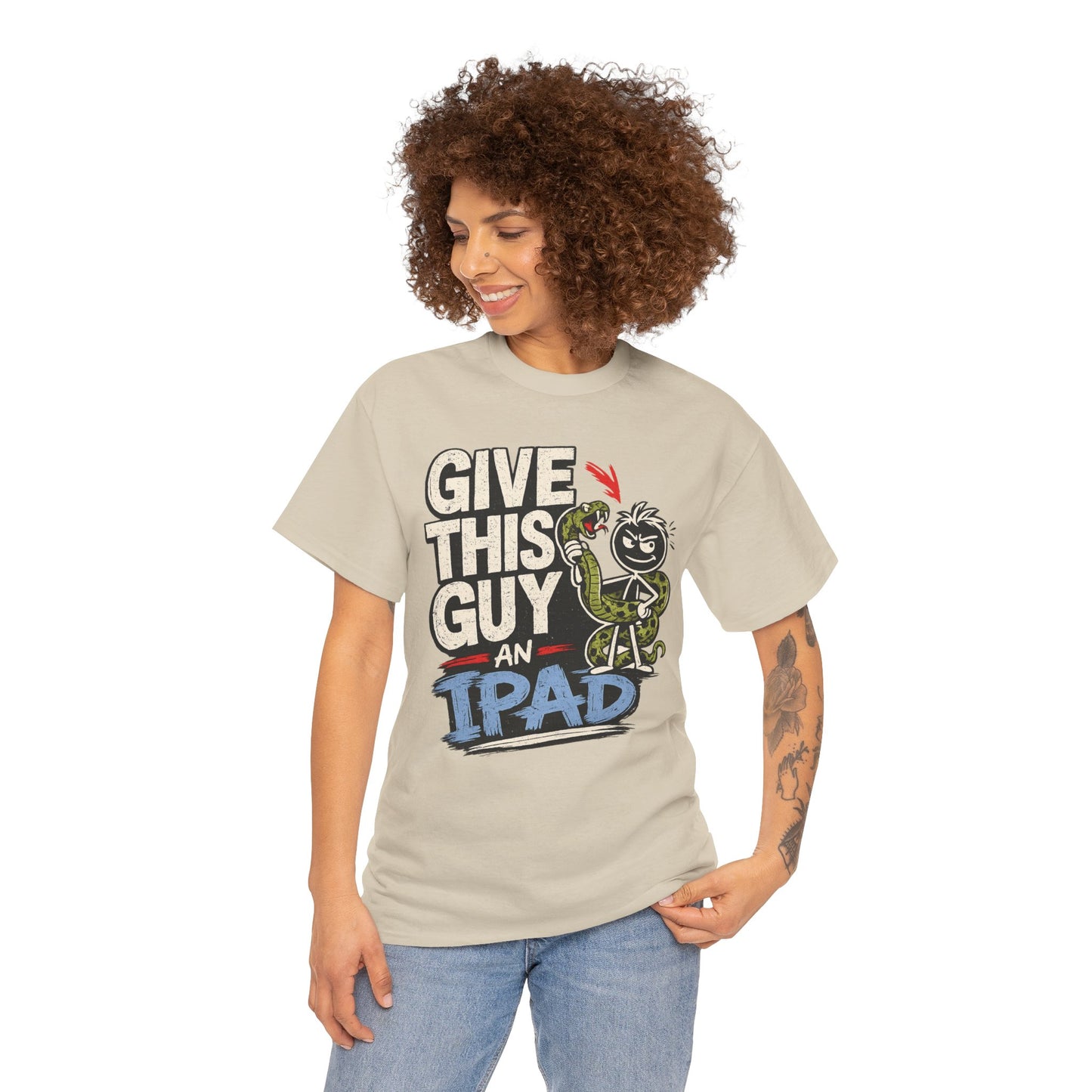Give This Guy An iPad T-Shirt — Funny Gamer/Tech Graphic Tee