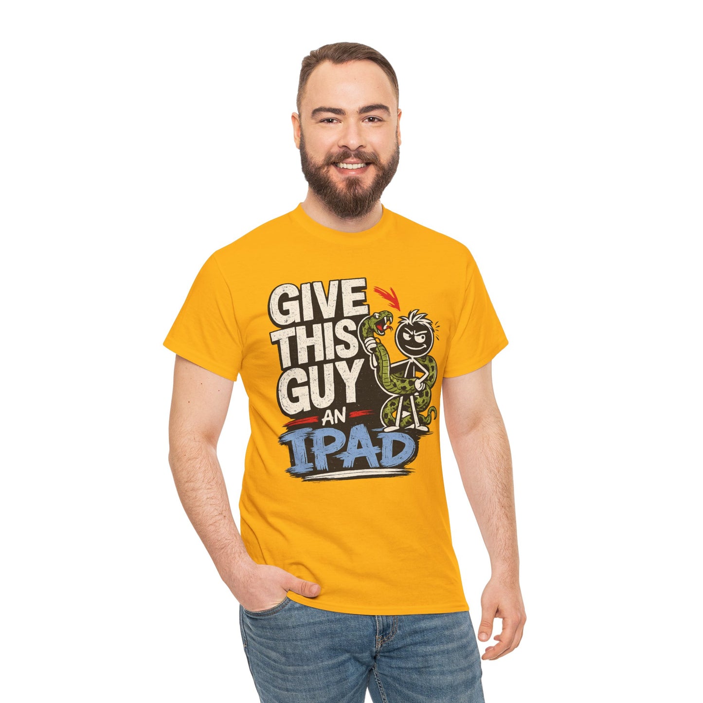 Give This Guy An iPad T-Shirt — Funny Gamer/Tech Graphic Tee