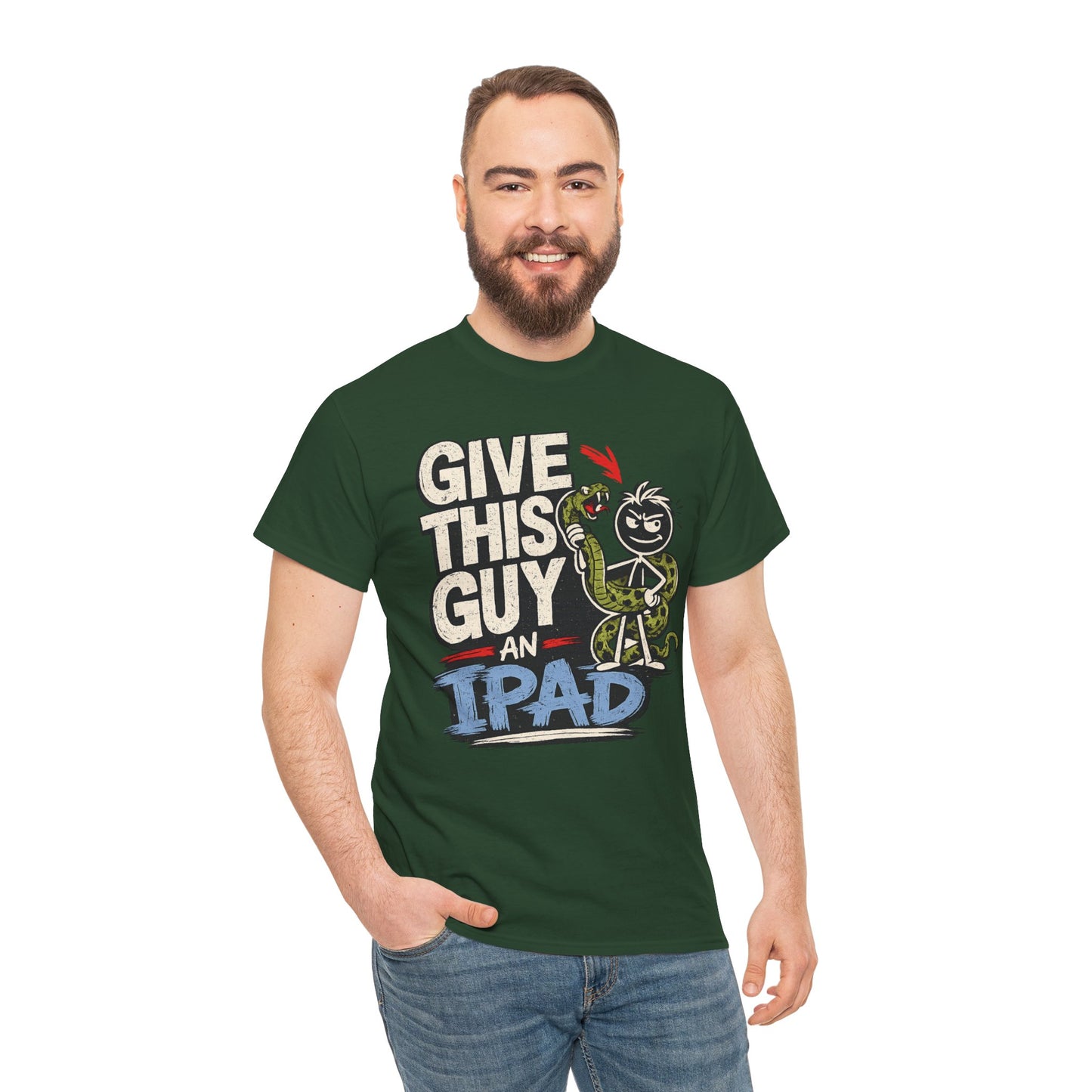 Give This Guy An iPad T-Shirt — Funny Gamer/Tech Graphic Tee