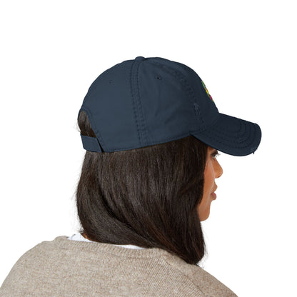 KING OF THE OZARKS Logo Distressed Embroidered Dad Hat — Colorful Floral Logo Cap