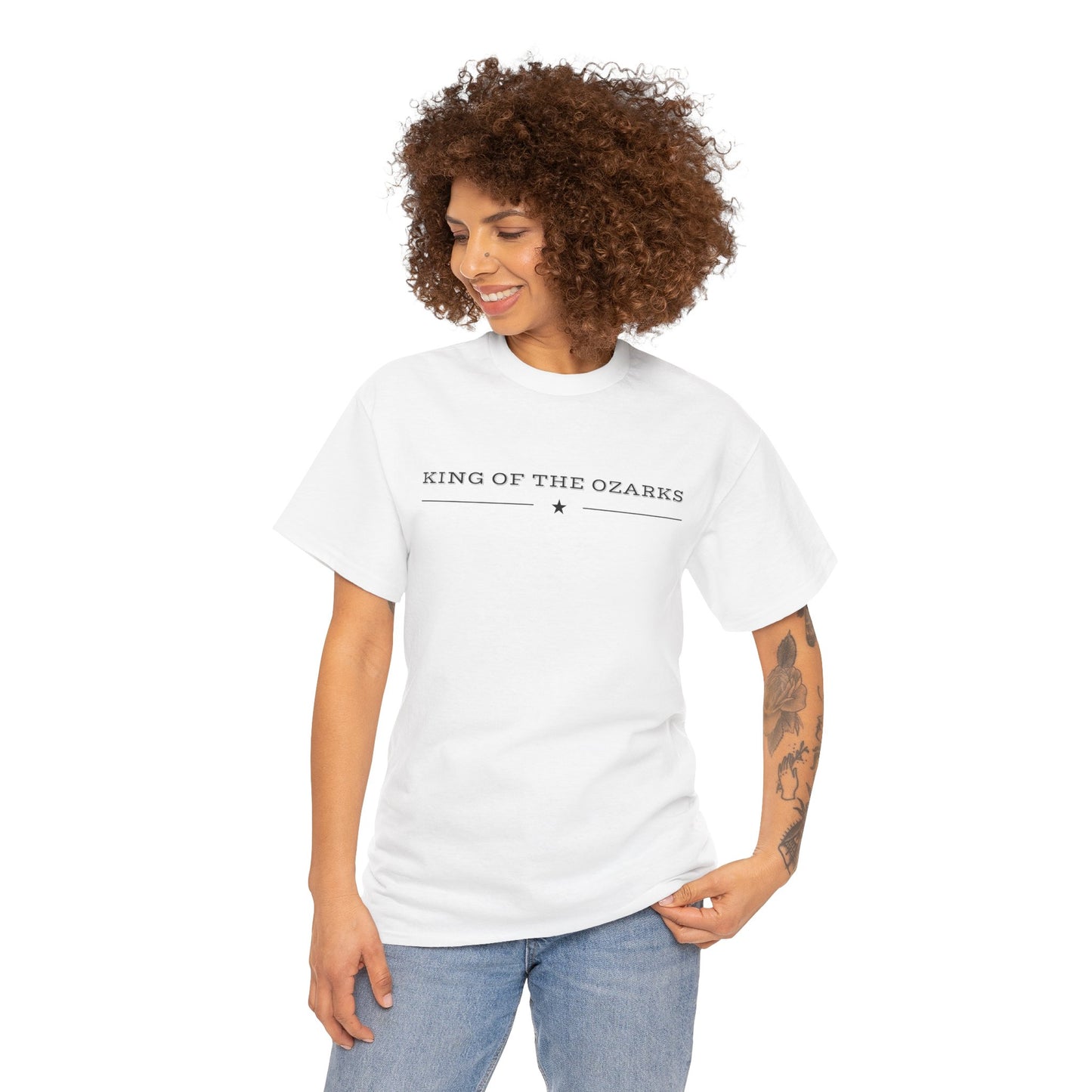 King of the Ozarks T-Shirt — Minimal Vintage Typography White Tee