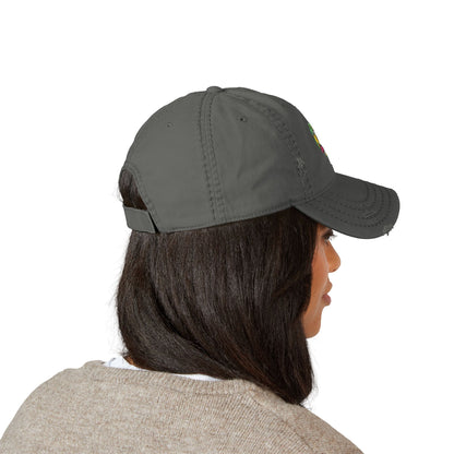 KING OF THE OZARKS Logo Distressed Embroidered Dad Hat — Colorful Floral Logo Cap