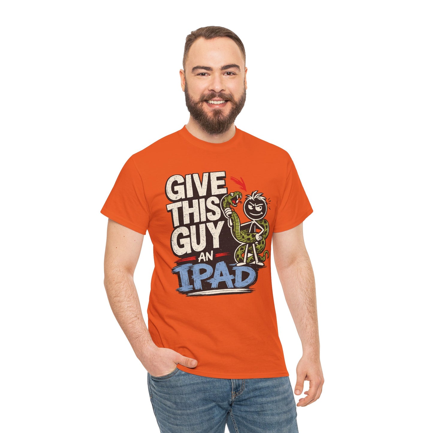 Give This Guy An iPad T-Shirt — Funny Gamer/Tech Graphic Tee