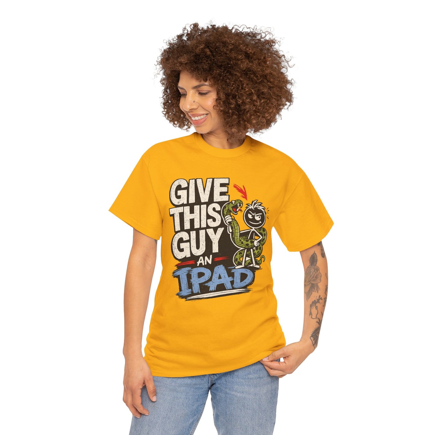 Give This Guy An iPad T-Shirt — Funny Gamer/Tech Graphic Tee