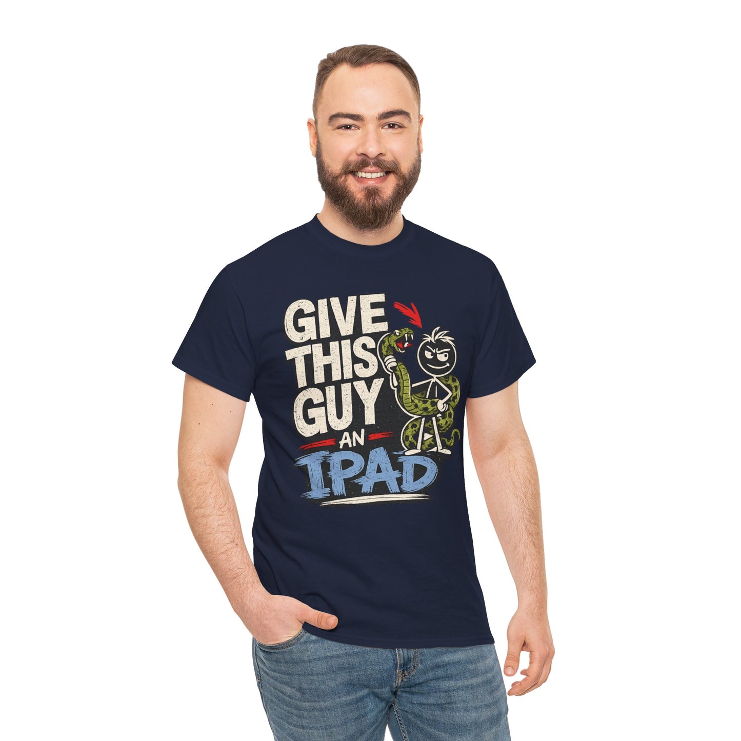 Give This Guy An iPad T-Shirt — Funny Gamer/Tech Graphic Tee