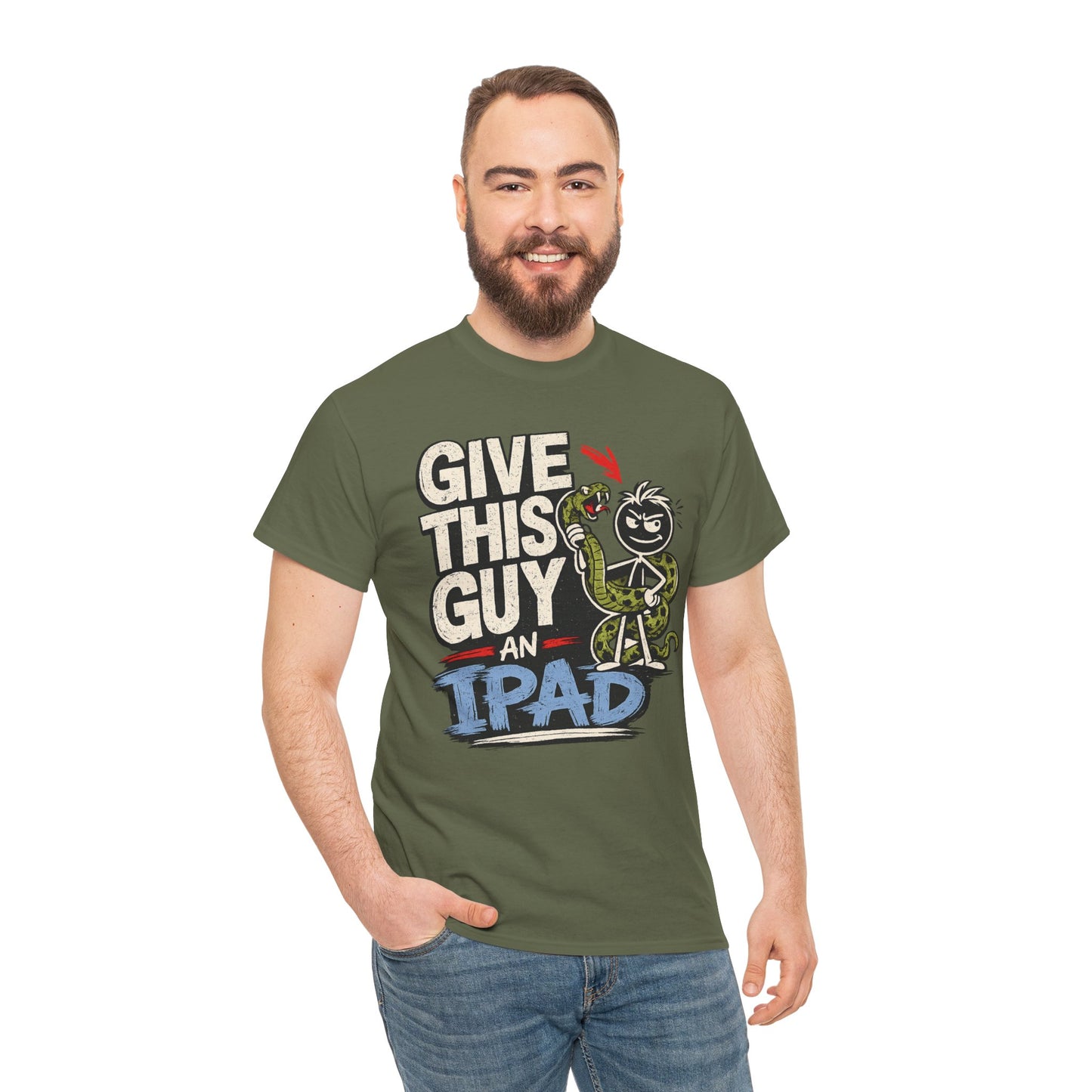 Give This Guy An iPad T-Shirt — Funny Gamer/Tech Graphic Tee