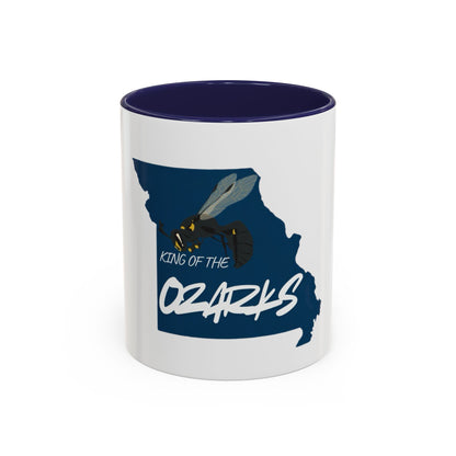 King of the Ozarks Coffee Mug — Missouri State Map with Hornet Design